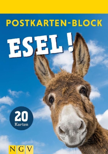 Buchcover und Innenansicht für das Buch: Postkartenblock Esel