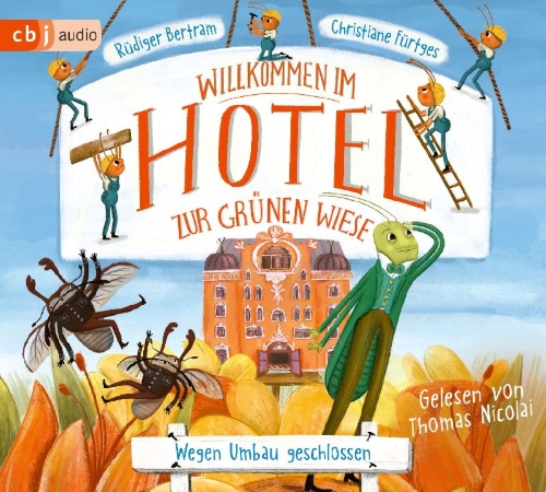Buchcover und Innenansicht für das Buch: Willkommen im Hotel Zur Grünen Wiese - Wegen Umbau geschlossen