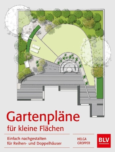Buchcover und Innenansicht für das Buch: Gartenpläne für kleine Flächen