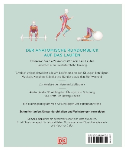 Buchcover und Innenansicht für das Buch: Lauftraining - Die Anatomie verstehen