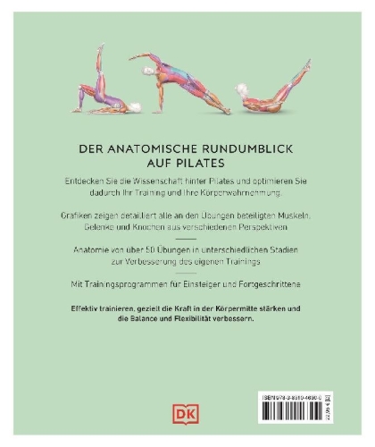 Buchcover und Innenansicht für das Buch: Pilates - Die Anatomie verstehen