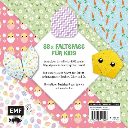Buchcover und Innenansicht für das Buch: 88 x Origami Kids - Frohe Ostern!