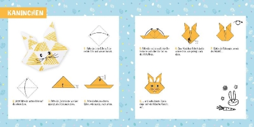 Buchcover und Innenansicht für das Buch: 88 x Origami Kids - Frohe Ostern!