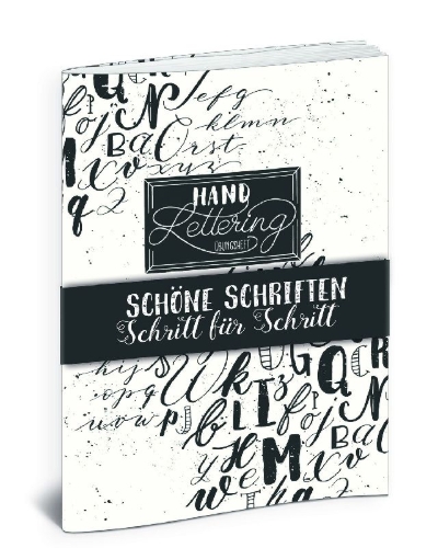Buchcover und Innenansicht für das Buch: Handlettering Übungsheft