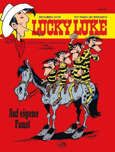 Buchcover und Innenansicht für das Buch: Les Aventures de Lucky Luke d'après Morris 5: Cavalier Seul