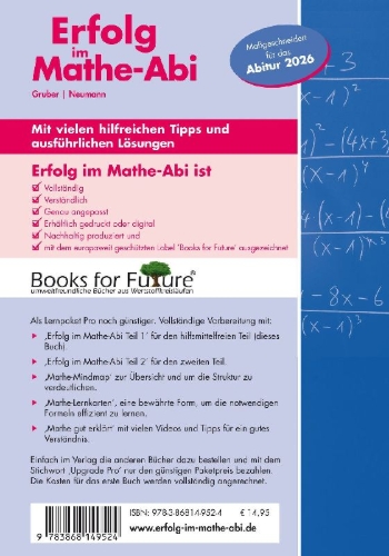 Buchcover und Innenansicht für das Buch: Erfolg im Mathe-Abi 2026 Hessen Leistungskurs Prüfungsteil 1: Hilfsmittelfreier Teil