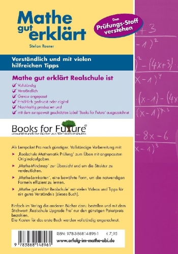 Buchcover und Innenansicht für das Buch: Mathe gut erklärt Realschule Baden-Württemberg