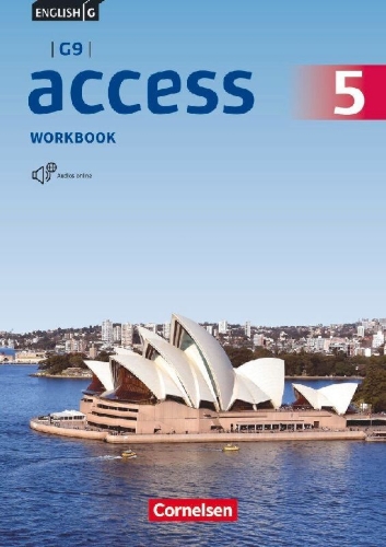 Buchcover und Innenansicht für das Buch: English G Access G9 Band 5: Workbook mit Audios online