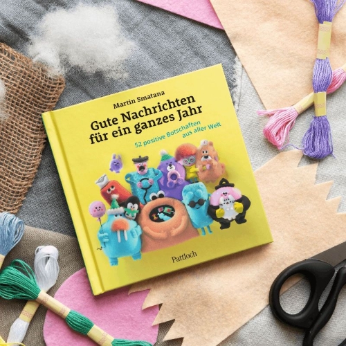 Buchcover und Innenansicht für das Buch: Gute Nachrichten für ein ganzes Jahr