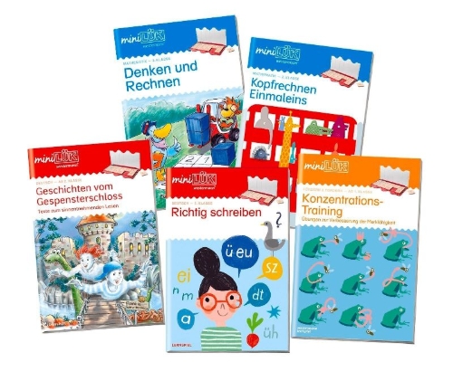 Buchcover und Innenansicht für das Buch: miniLÜK. Das Lernpaket für die 2. Klasse