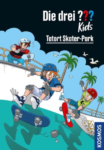 Buchcover und Innenansicht für das Buch: Die drei ??? Kids, 84, Tatort Skater-Park