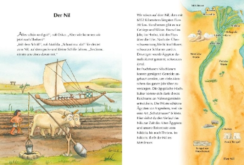 Buchcover und Innenansicht für das Buch: Der kleine Drache Kokosnuss - Abenteuer & Wissen - Altes Ägypten