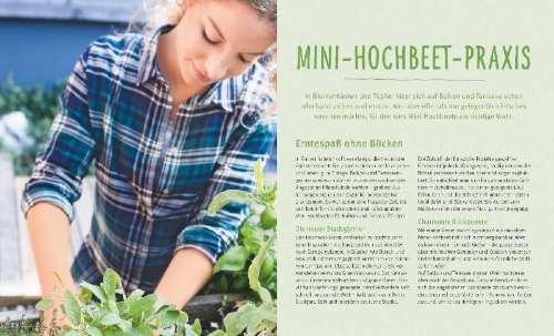 Buchcover und Innenansicht für das Buch: Mini-Hochbeete
