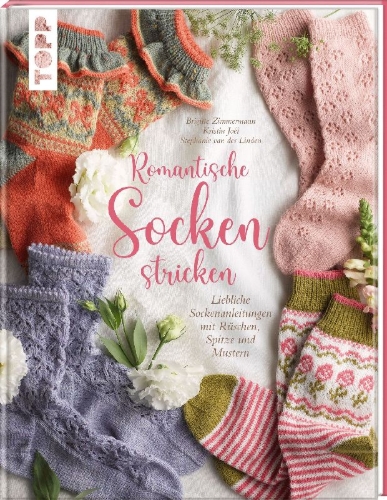 Buchcover und Innenansicht für das Buch: Romantische Socken stricken