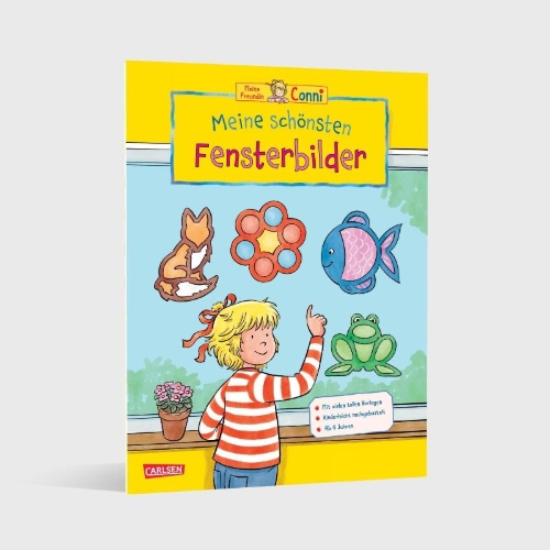 Buchcover und Innenansicht für das Buch: Conni Gelbe Reihe (Beschäftigungsbuch): Meine schönsten Fensterbilder