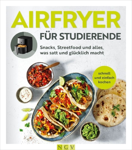 Buchcover und Innenansicht für das Buch: Airfryer für Studierende