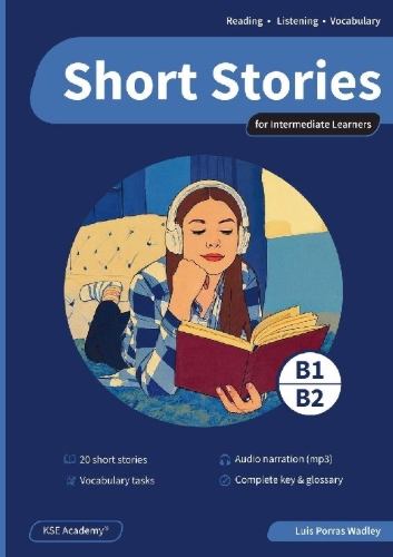 Buchcover und Innenansicht für das Buch: Short Stories in English for Intermediate Learners (B1 and B2)