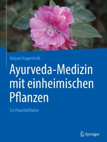 Buchcover und Innenansicht für das Buch: Ayurveda-Medizin mit einheimischen Pflanzen