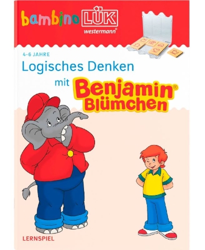 Buchcover und Innenansicht für das Buch: bambinoLÜK. 4/5/6 Jahre Logisches Denken mit Benjamin Blümchen