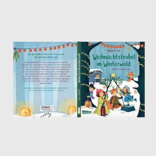 Buchcover und Innenansicht für das Buch: Weihnachtstrubel im Winterwald