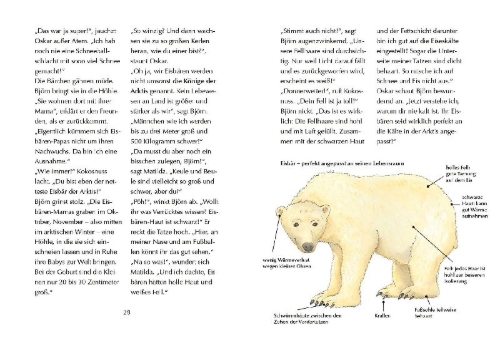 Buchcover und Innenansicht für das Buch: Alles klar! Der kleine Drache Kokosnuss erforscht das ewige Eis