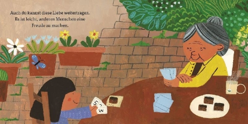 Buchcover und Innenansicht für das Buch: Meditation für Kinder. Mit Freude helfen