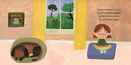 Buchcover und Innenansicht für das Buch: Meditation für Kinder. Mit Freude helfen