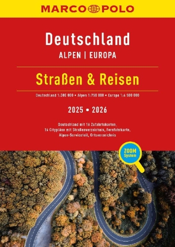 Buchcover und Innenansicht für das Buch: MARCO POLO Straßen & Reisen 2025/2026 Deutschland 1:300.000