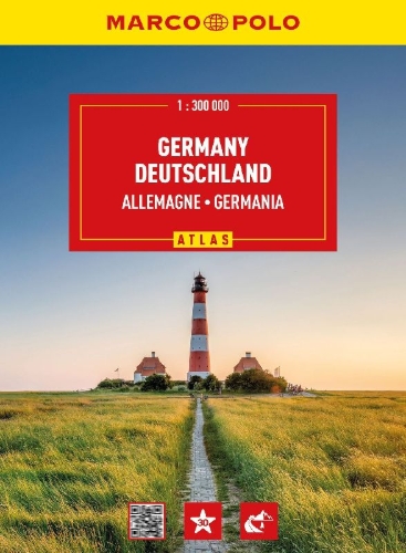 Buchcover und Innenansicht für das Buch: MARCO POLO Reiseatlas 2027/2028 Deutschland 1:300.000