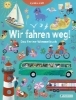 Buchcover und Innenansicht für das Buch: Wir fahren weg! Das Ferien-Wimmelbuch