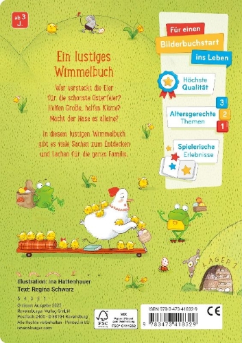 Buchcover und Innenansicht für das Buch: Viel Wimmelei ums Osterei