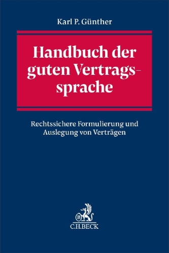 Buchcover und Innenansicht für das Buch: Handbuch der guten Vertragssprache