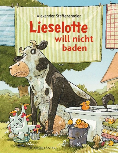 Buchcover und Innenansicht für das Buch: Lieselotte will nicht baden