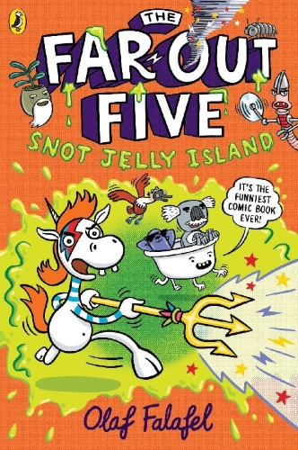 Buchcover und Innenansicht für das Buch: The Far-Out Five: Snot Jelly Island