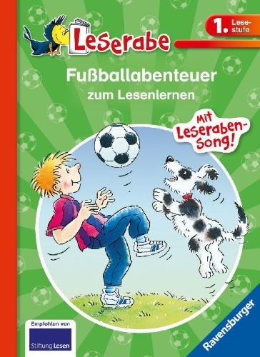 Buchcover und Innenansicht für das Buch: Fußballabenteuer zum Lesenlernen