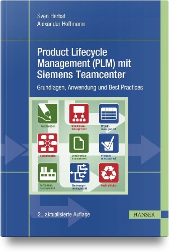 Buchcover und Innenansicht für das Buch: Product Lifecycle Management (PLM) mit Siemens Teamcenter