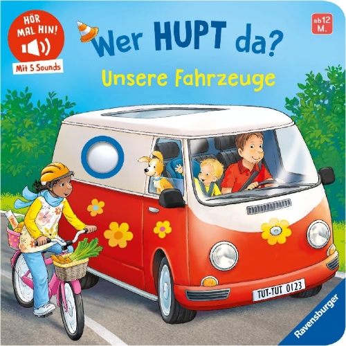 Buchcover und Innenansicht für das Buch: Hör mal hin - Wer hupt da? Unsere Fahrzeuge