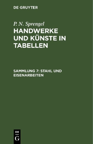 Buchcover und Innenansicht für das Buch: Stahl und Eisenarbeiten