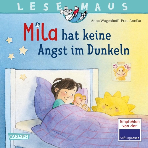 Buchcover und Innenansicht für das Buch: LESEMAUS 212: Mila hat keine Angst im Dunkeln