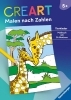 Buchcover und Innenansicht für das Buch: CreArt Malen nach Zahlen ab 5: Tierkinder