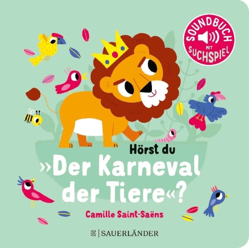 Buchcover und Innenansicht für das Buch: Mes petits imagiers sonores. Le carnaval des animaux