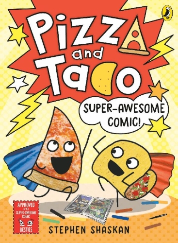 Buchcover und Innenansicht für das Buch: Pizza and Taco: Super-Awesome Comic!