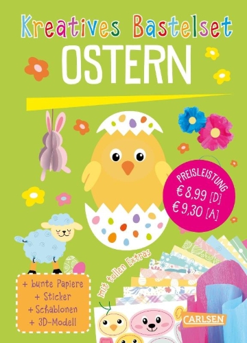 Buchcover und Innenansicht für das Buch: Bastelset für Kinder: Kreatives Bastelset: Ostern
