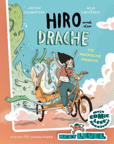 Buchcover und Innenansicht für das Buch: Hiro und der Drache: Die magische Rikscha