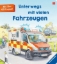 Buchcover und Innenansicht für das Buch: Unterwegs mit vielen Fahrzeugen