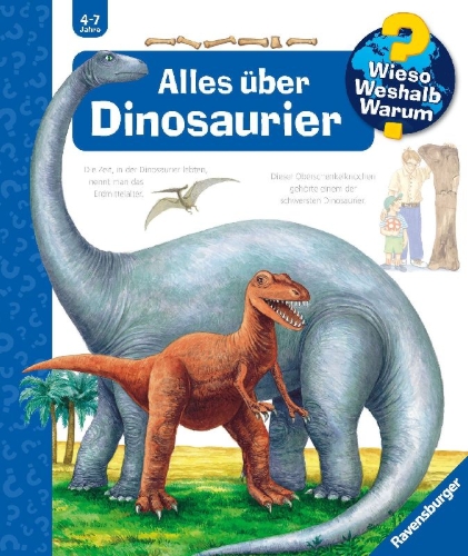 Buchcover und Innenansicht für das Buch: Wieso? Weshalb? Warum?, Band 12: Alles über Dinosaurier