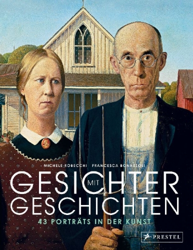 Buchcover und Innenansicht für das Buch: Gesichter mit Geschichten: 43 Porträts in der Kunst
