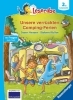 Buchcover und Innenansicht für das Buch: Leserabe 2. Lesestufe - Unsere verrückten Camping-Ferien