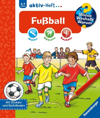 Buchcover und Innenansicht für das Buch: Wieso? Weshalb? Warum? aktiv-Heft: Fußball