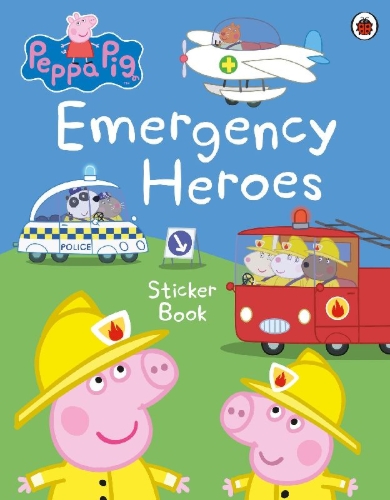 Buchcover und Innenansicht für das Buch: Peppa Pig: Emergency Heroes Sticker Book